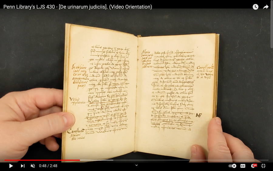Manuscript Monday: LJS 430 – [De urinarum judiciis]. (Video Orientation)